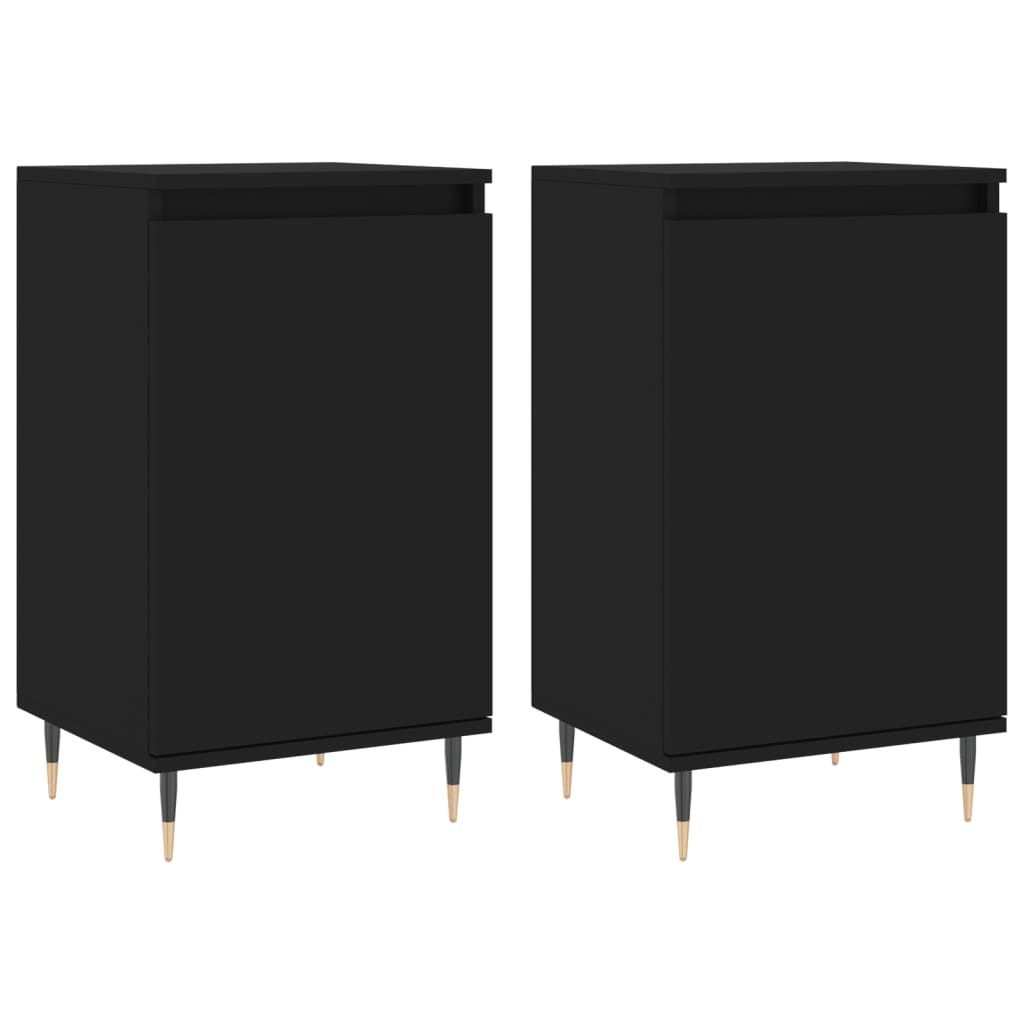 Sideboards 2 Stk. Schwarz 40x35x70 cm Holzwerkstoff - Pazzar.ch