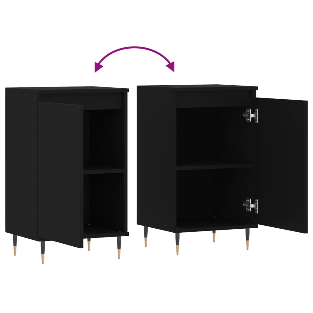 Sideboards 2 Stk. Schwarz 40x35x70 cm Holzwerkstoff - Pazzar.ch