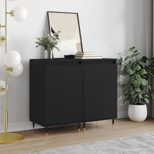 Sideboards 2 Stk. Schwarz 40x35x70 cm Holzwerkstoff - Pazzar.ch