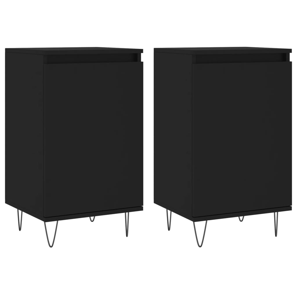 Sideboards 2 Stk. Schwarz 40x35x70 cm Holzwerkstoff - Pazzar.ch