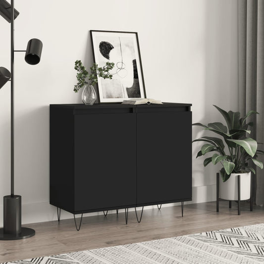 Sideboards 2 Stk. Schwarz 40x35x70 cm Holzwerkstoff - Pazzar.ch