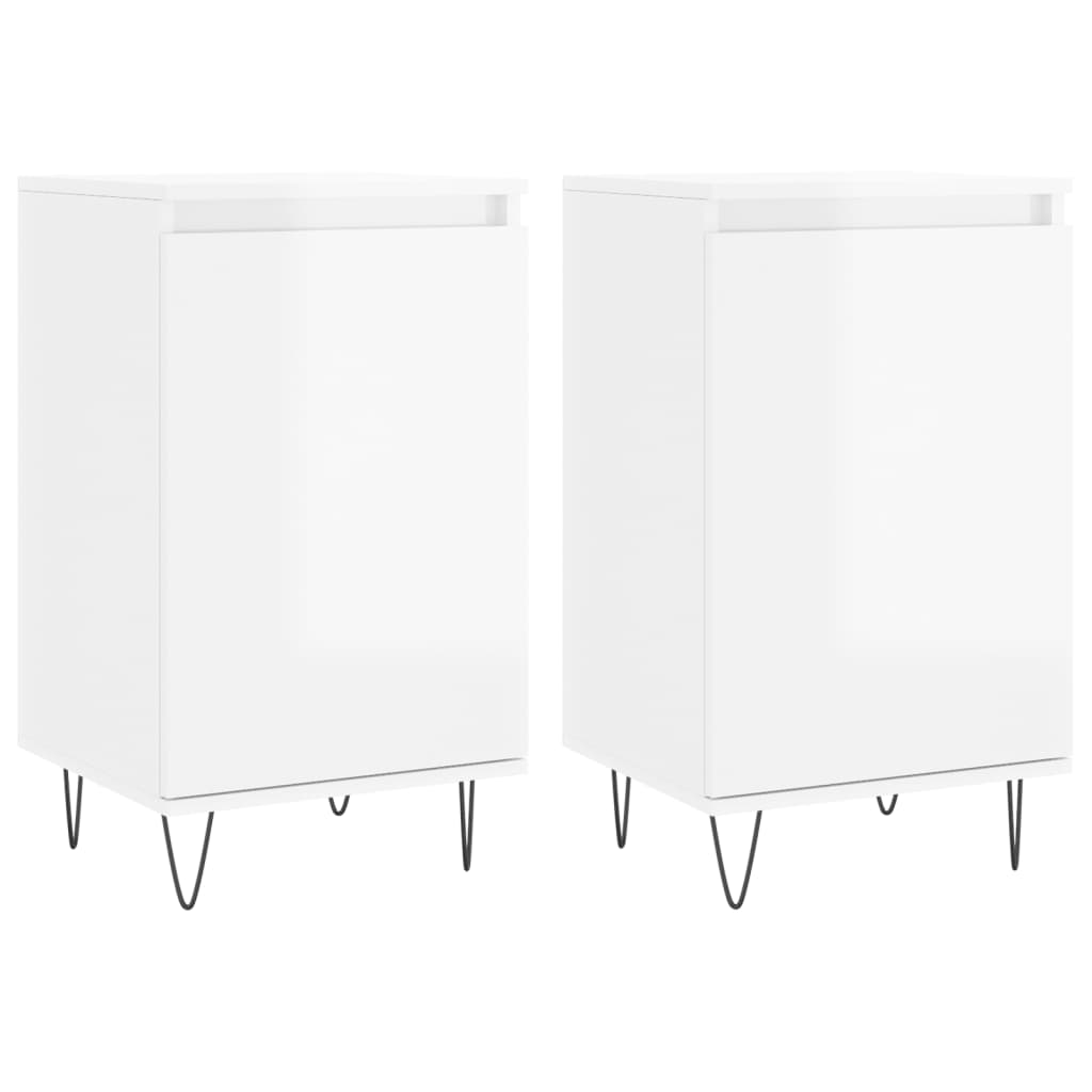 Sideboards 2 Stk. Hochglanz-Weiß 40x35x70 cm Holzwerkstoff - Pazzar.ch