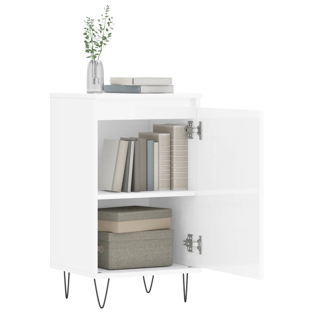 Sideboards 2 Stk. Hochglanz-Weiß 40x35x70 cm Holzwerkstoff - Pazzar.ch