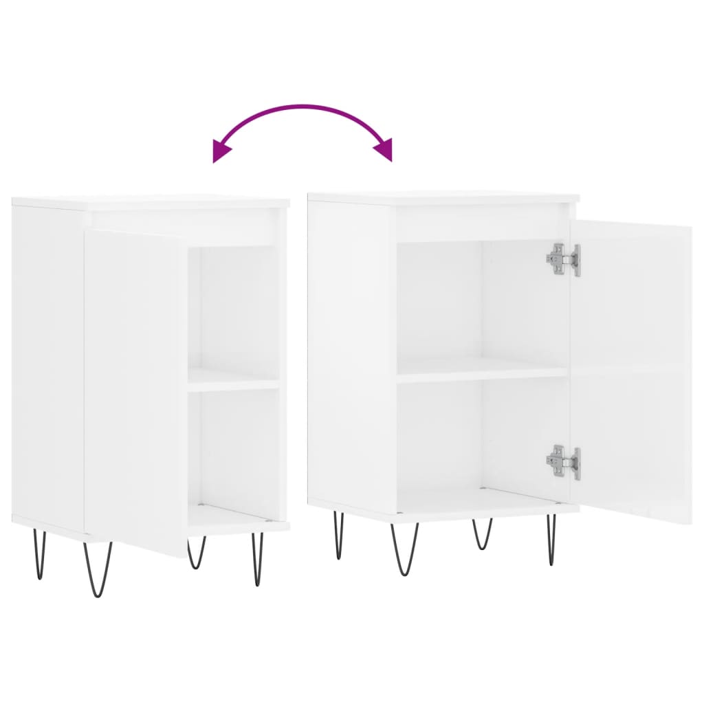 Sideboards 2 Stk. Hochglanz-Weiß 40x35x70 cm Holzwerkstoff - Pazzar.ch