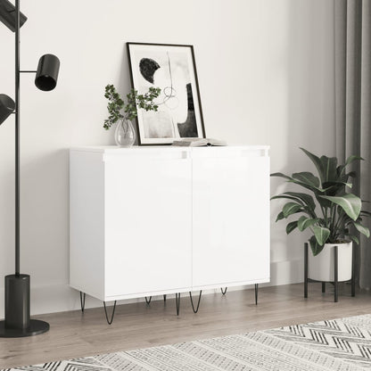 Sideboards 2 Stk. Hochglanz-Weiß 40x35x70 cm Holzwerkstoff - Pazzar.ch