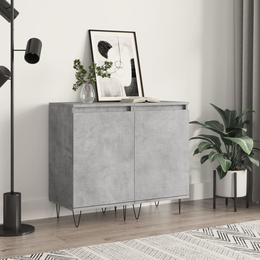 Sideboards 2 Stk. Betongrau 40x35x70 cm Holzwerkstoff - Pazzar.ch