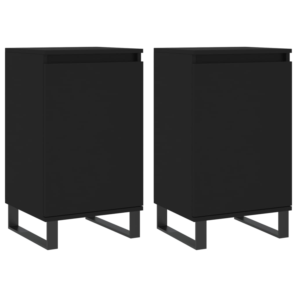 Sideboards 2 Stk. Schwarz 40x35x70 cm Holzwerkstoff - Pazzar.ch