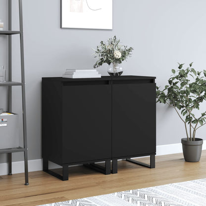 Sideboards 2 Stk. Schwarz 40x35x70 cm Holzwerkstoff - Pazzar.ch