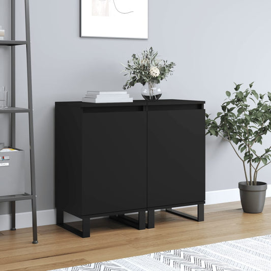 Sideboards 2 Stk. Schwarz 40x35x70 cm Holzwerkstoff - Pazzar.ch