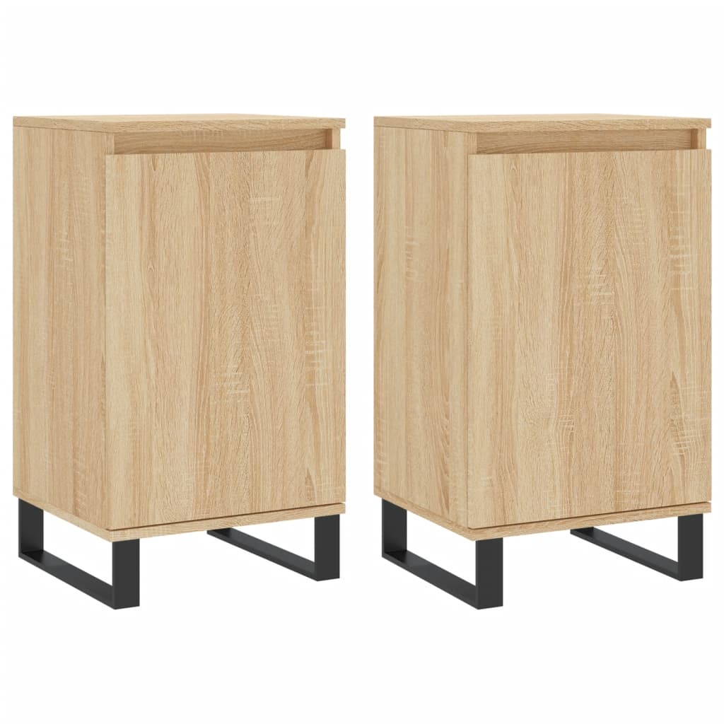 Sideboards 2 Stk. Sonoma-Eiche 40x35x70 cm Holzwerkstoff - Pazzar.ch
