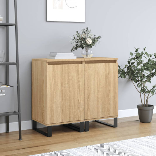 Sideboards 2 Stk. Sonoma-Eiche 40x35x70 cm Holzwerkstoff - Pazzar.ch