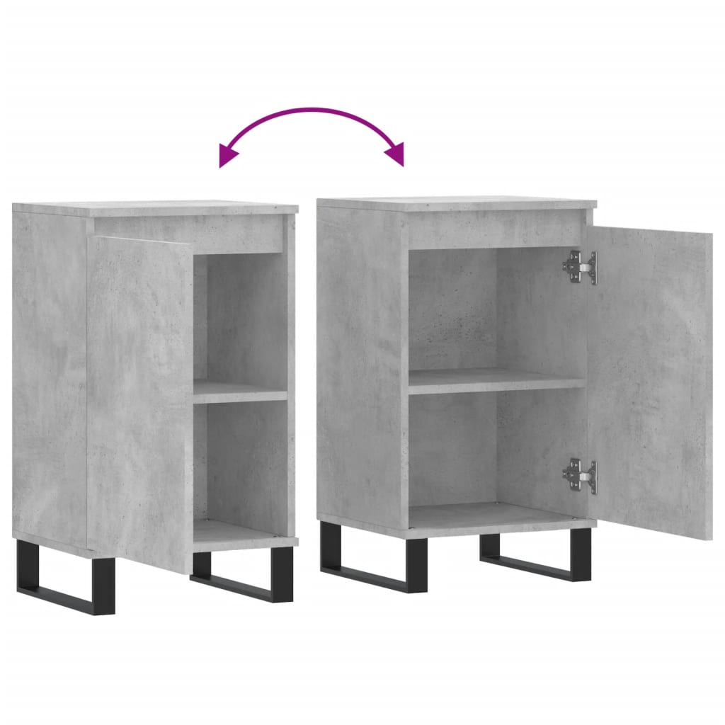 Sideboards 2 Stk. Betongrau 40x35x70 cm Holzwerkstoff - Pazzar.ch