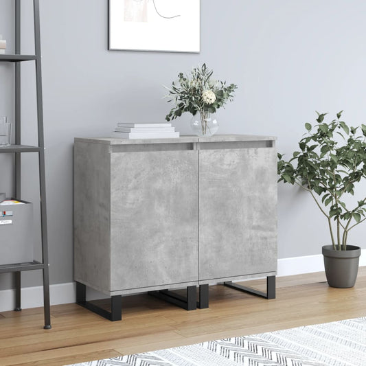 Sideboards 2 Stk. Betongrau 40x35x70 cm Holzwerkstoff - Pazzar.ch