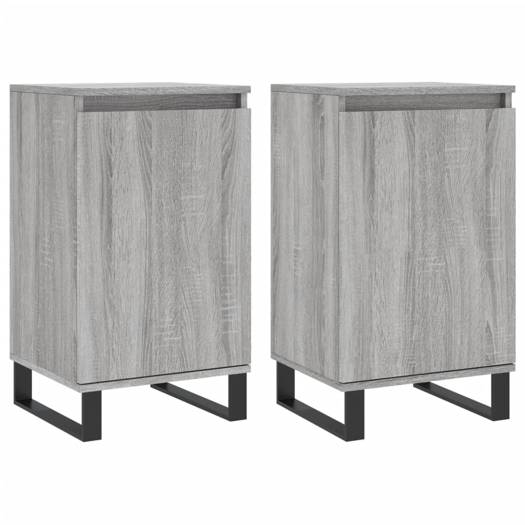 Sideboards 2 Stk. Grau Sonoma 40x35x70 cm Holzwerkstoff - Pazzar.ch