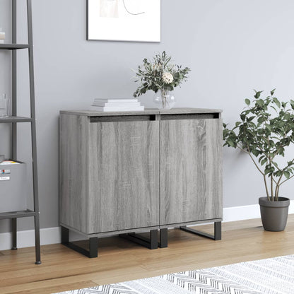 Sideboards 2 Stk. Grau Sonoma 40x35x70 cm Holzwerkstoff - Pazzar.ch
