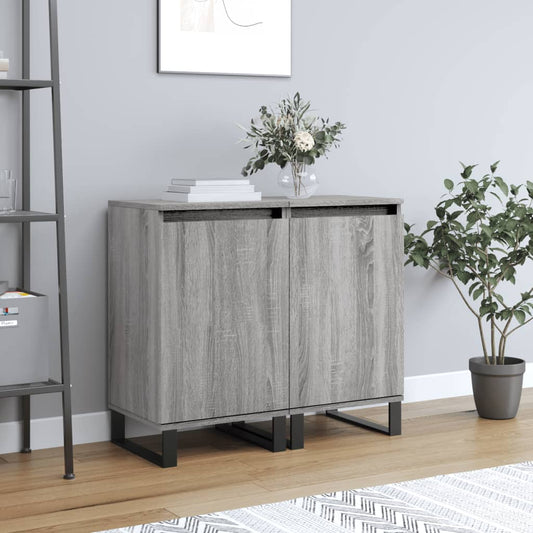 Sideboards 2 Stk. Grau Sonoma 40x35x70 cm Holzwerkstoff - Pazzar.ch