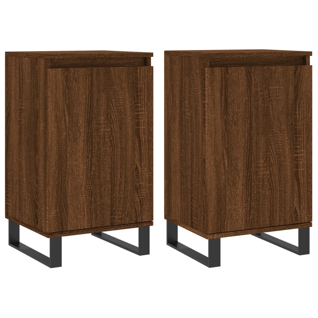 Sideboards 2 Stk. Braun Eichen-Optik 40x35x70 cm Holzwerkstoff - Pazzar.ch