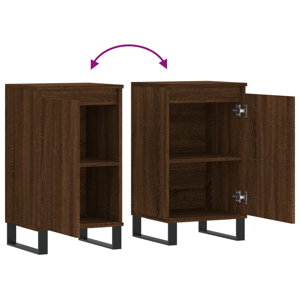 Sideboards 2 Stk. Braun Eichen-Optik 40x35x70 cm Holzwerkstoff - Pazzar.ch
