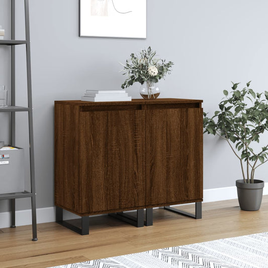 Sideboards 2 Stk. Braun Eichen-Optik 40x35x70 cm Holzwerkstoff - Pazzar.ch