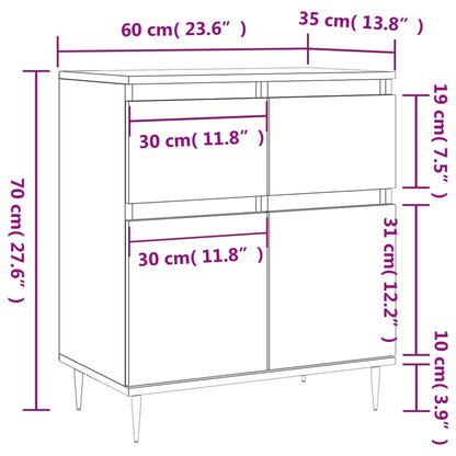 Sideboard Grau Sonoma 60x35x70 cm Holzwerkstoff - Pazzar.ch