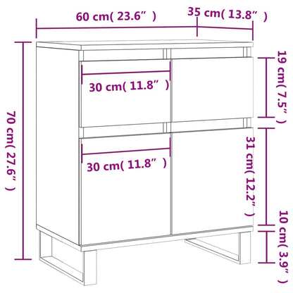 Sideboard Betongrau 60x35x70 cm Holzwerkstoff - Pazzar.ch