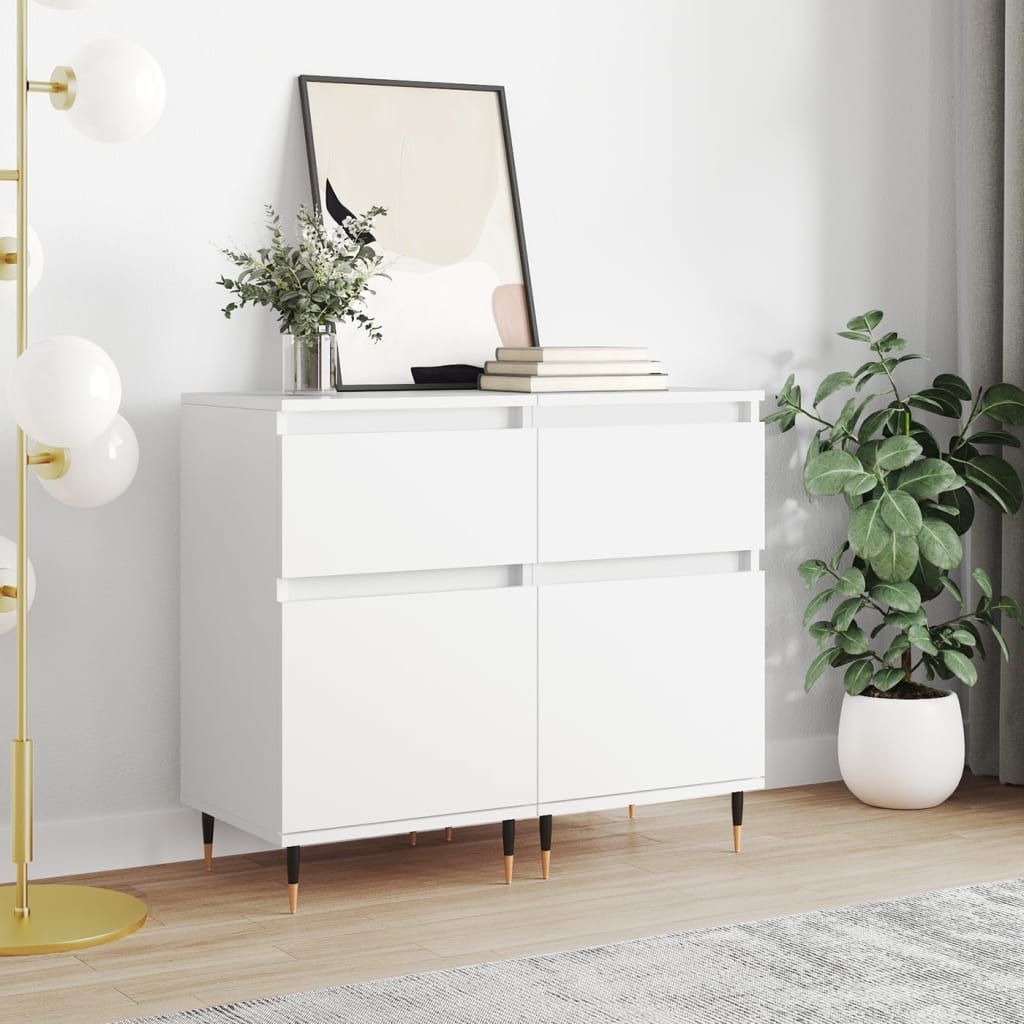 Sideboards 2 Stk. Weiß 40x35x70 cm Holzwerkstoff - Pazzar.ch