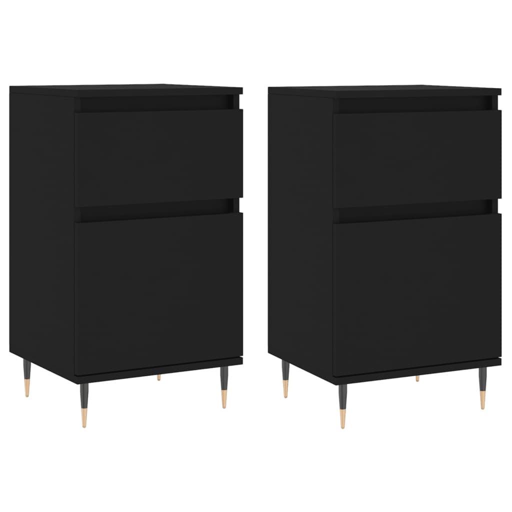 Sideboards 2 Stk. Schwarz 40x35x70 cm Holzwerkstoff - Pazzar.ch