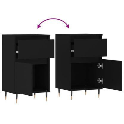 Sideboards 2 Stk. Schwarz 40x35x70 cm Holzwerkstoff - Pazzar.ch