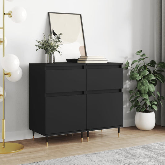 Sideboards 2 Stk. Schwarz 40x35x70 cm Holzwerkstoff - Pazzar.ch