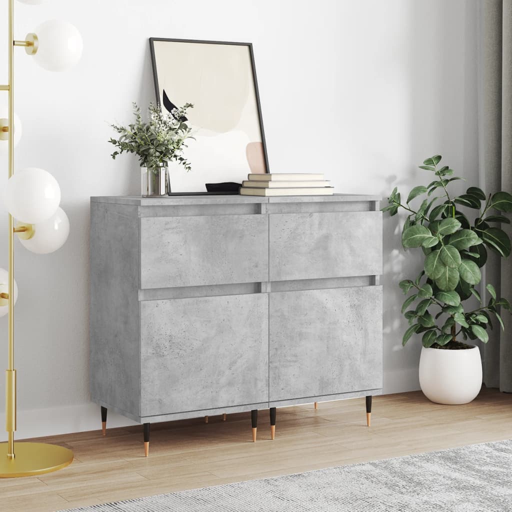 Sideboards 2 Stk. Betongrau 40x35x70 cm Holzwerkstoff - Pazzar.ch