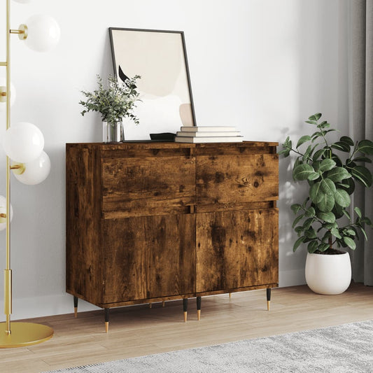 Sideboards 2 Stk. Räuchereiche 40x35x70 cm Holzwerkstoff - Pazzar.ch
