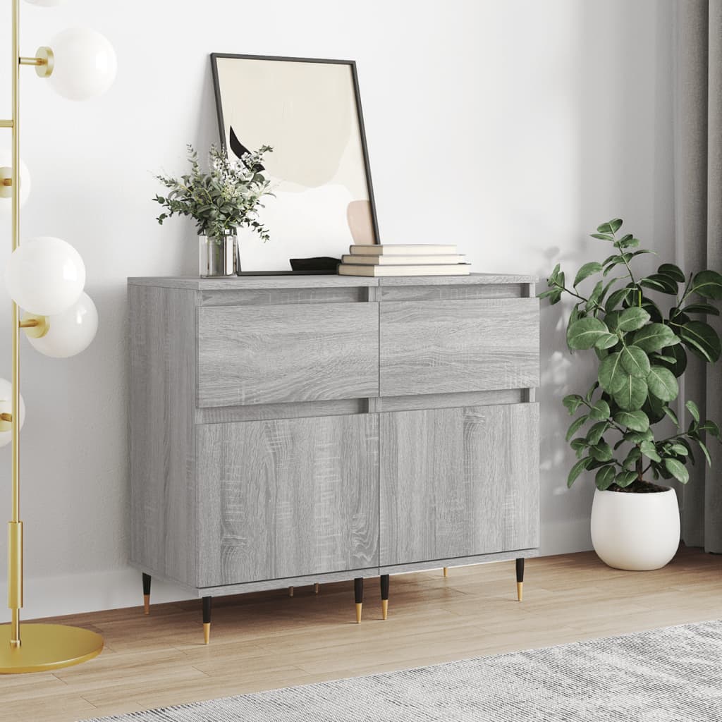 Sideboards 2 Stk. Grau Sonoma 40x35x70 cm Holzwerkstoff - Pazzar.ch