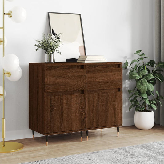 Sideboards 2 Stk. Braun Eichen-Optik 40x35x70 cm Holzwerkstoff - Pazzar.ch