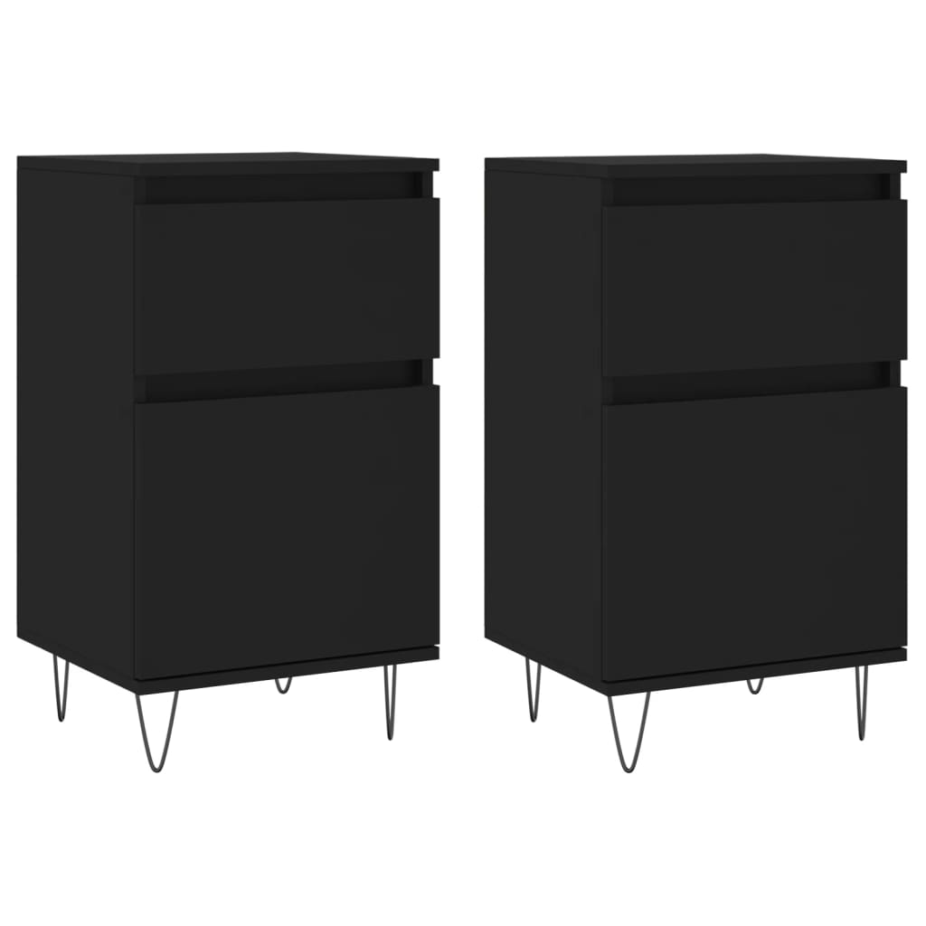 Sideboards 2 Stk. Schwarz 40x35x70 cm Holzwerkstoff - Pazzar.ch