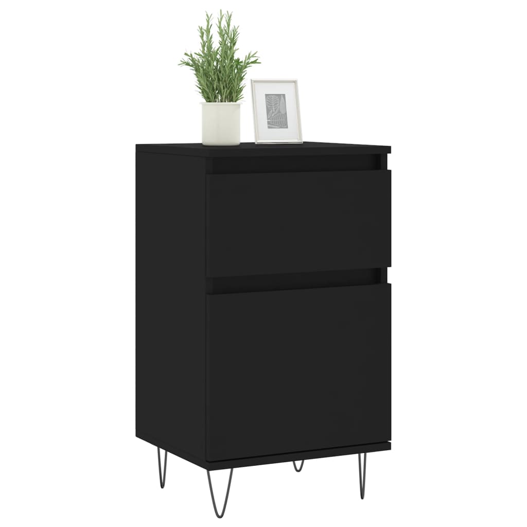 Sideboards 2 Stk. Schwarz 40x35x70 cm Holzwerkstoff - Pazzar.ch