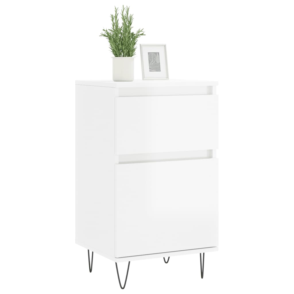 Sideboards 2 Stk. Hochglanz-Weiß 40x35x70 cm Holzwerkstoff - Pazzar.ch