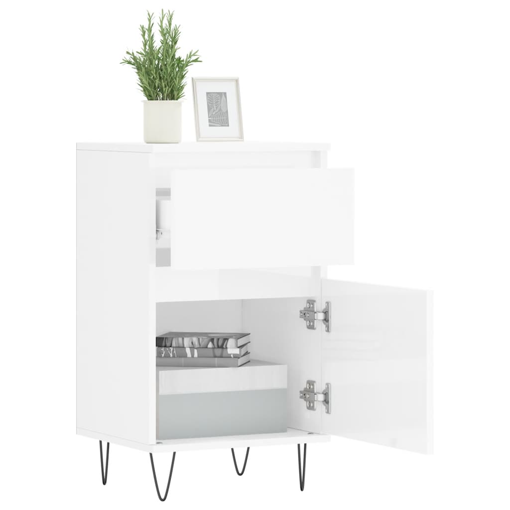 Sideboards 2 Stk. Hochglanz-Weiß 40x35x70 cm Holzwerkstoff - Pazzar.ch