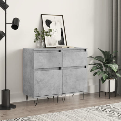 Sideboards 2 Stk. Betongrau 40x35x70 cm Holzwerkstoff - Pazzar.ch