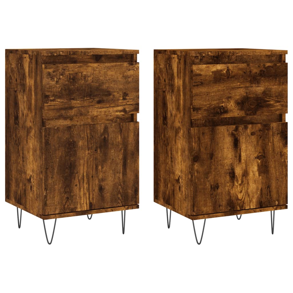 Sideboards 2 Stk. Räuchereiche 40x35x70 cm Holzwerkstoff - Pazzar.ch