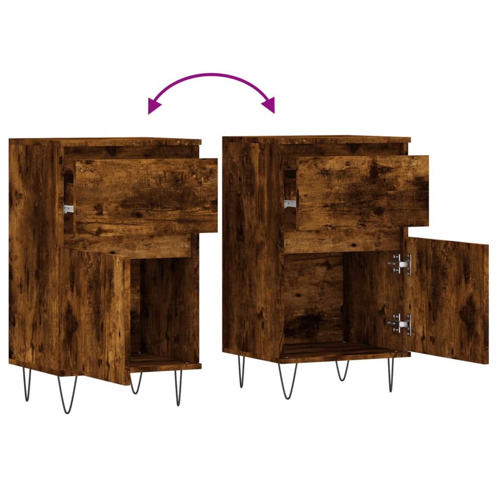 Sideboards 2 Stk. Räuchereiche 40x35x70 cm Holzwerkstoff - Pazzar.ch