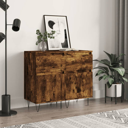 Sideboards 2 Stk. Räuchereiche 40x35x70 cm Holzwerkstoff - Pazzar.ch