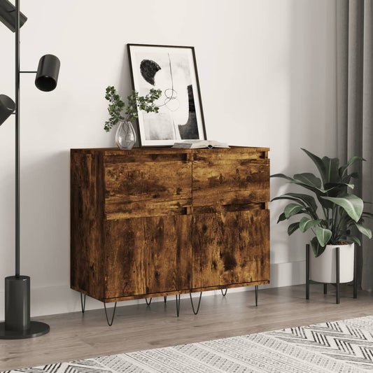 Sideboards 2 Stk. Räuchereiche 40x35x70 cm Holzwerkstoff - Pazzar.ch