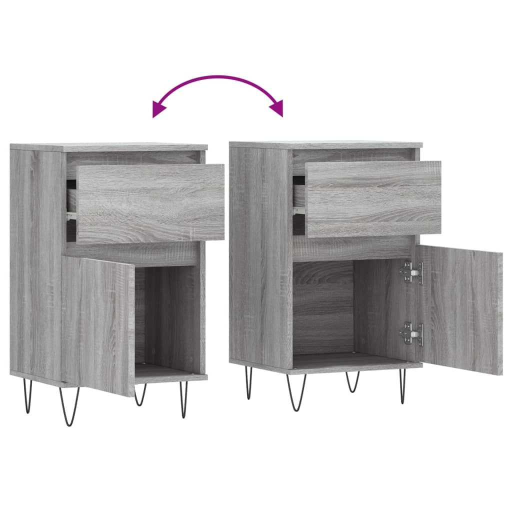 Sideboards 2 Stk. Grau Sonoma 40x35x70 cm Holzwerkstoff - Pazzar.ch
