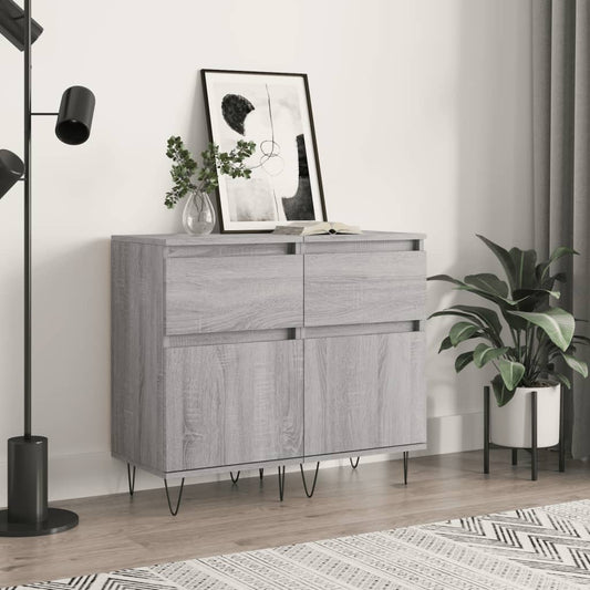 Sideboards 2 Stk. Grau Sonoma 40x35x70 cm Holzwerkstoff - Pazzar.ch