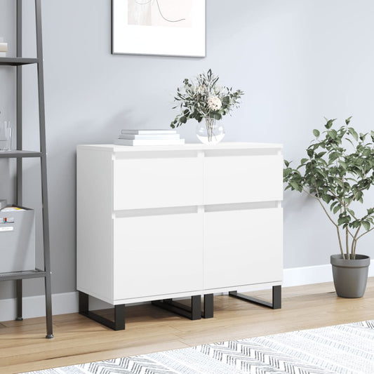 Sideboards 2 Stk. Weiß 40x35x70 cm Holzwerkstoff - Pazzar.ch