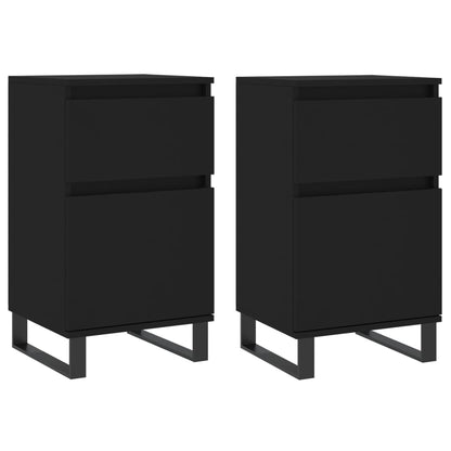 Sideboards 2 Stk. Schwarz 40x35x70 cm Holzwerkstoff - Pazzar.ch