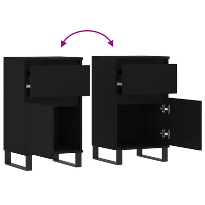 Sideboards 2 Stk. Schwarz 40x35x70 cm Holzwerkstoff - Pazzar.ch