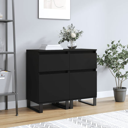 Sideboards 2 Stk. Schwarz 40x35x70 cm Holzwerkstoff - Pazzar.ch