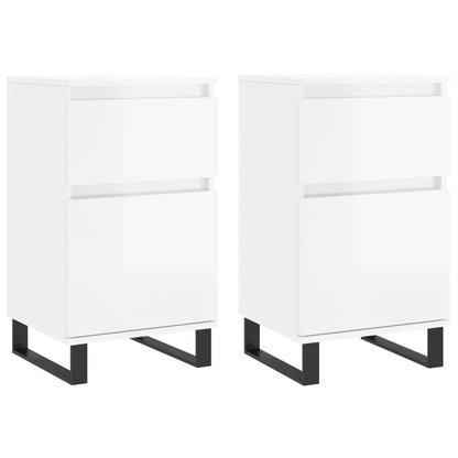 Sideboards 2 Stk. Hochglanz-Weiß 40x35x70 cm Holzwerkstoff - Pazzar.ch