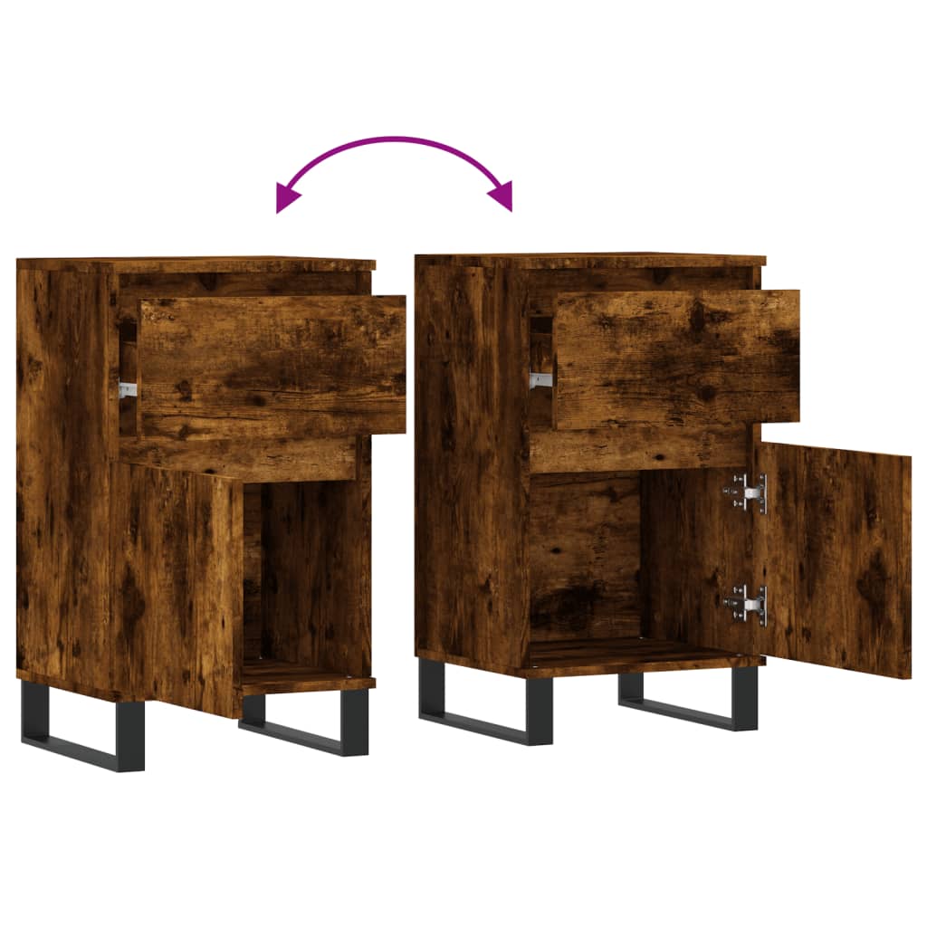 Sideboards 2 Stk. Räuchereiche 40x35x70 cm Holzwerkstoff - Pazzar.ch